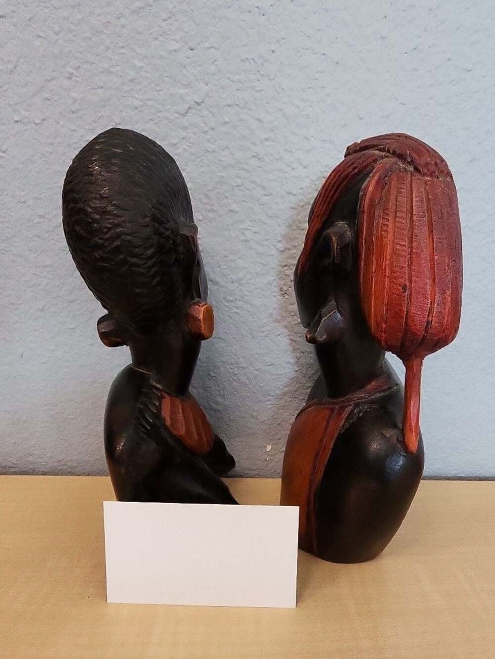 Vintage Hand Carved African Tribal Statues HEAVY Bookends! - Picture 3 of 6